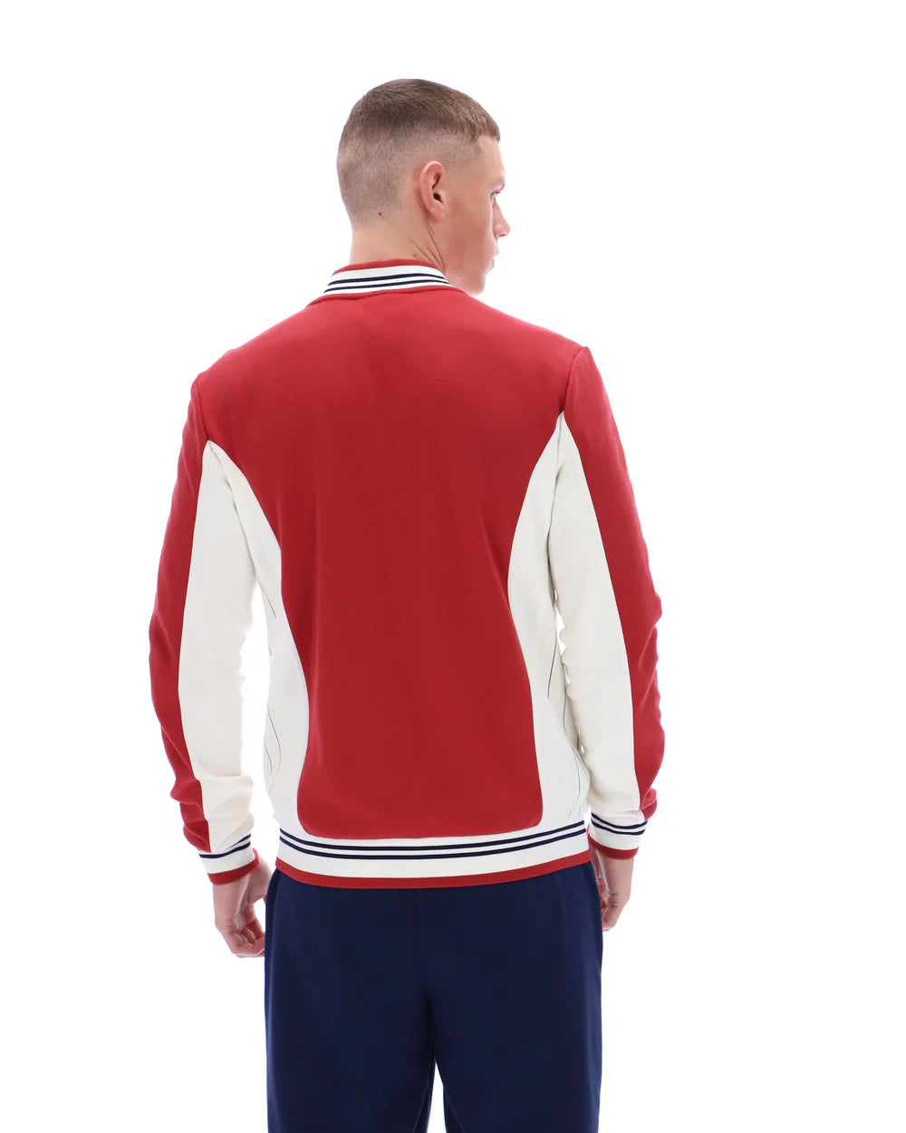 Fila LM161RN1 Settanta Baseball Track Jacket 755 - Garnet/Gardenia/Fila Navy