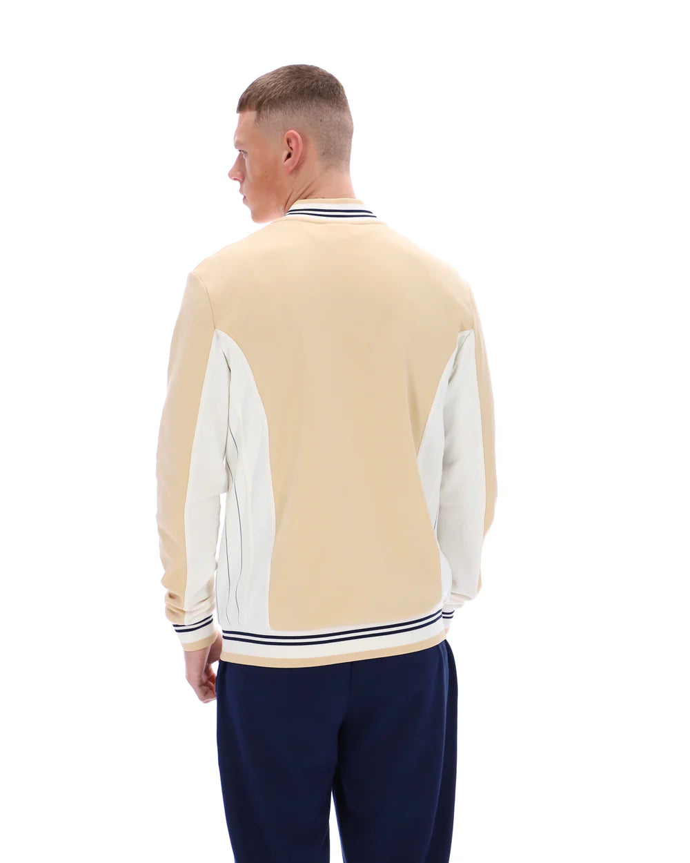 Fila LM161RN1 Settanta Baseball Track Jacket 921 - Classic Beige/Gardenia/Fila Navy