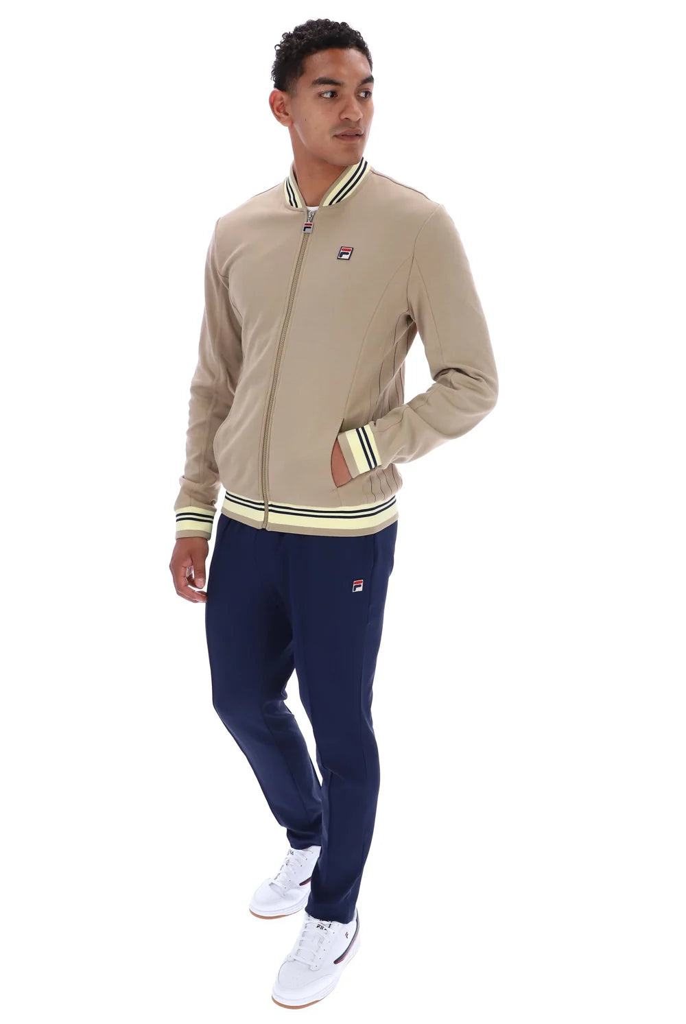 Fila LM161RN1 Settanta Baseball Track Jacket 223 Chinchilla/Double Cream