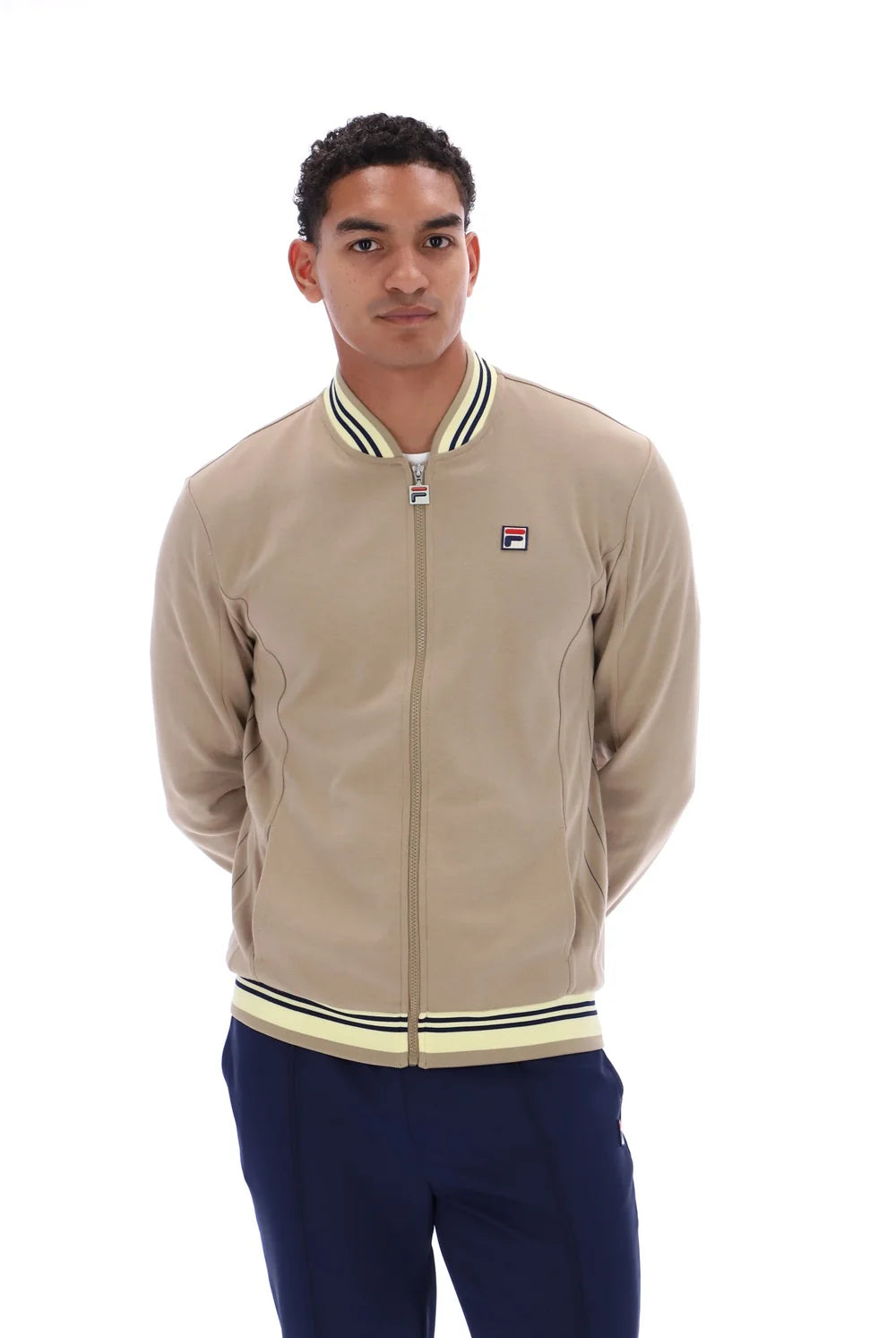 Fila LM161RN1 Settanta Baseball Track Jacket 223 Chinchilla/Double Cream