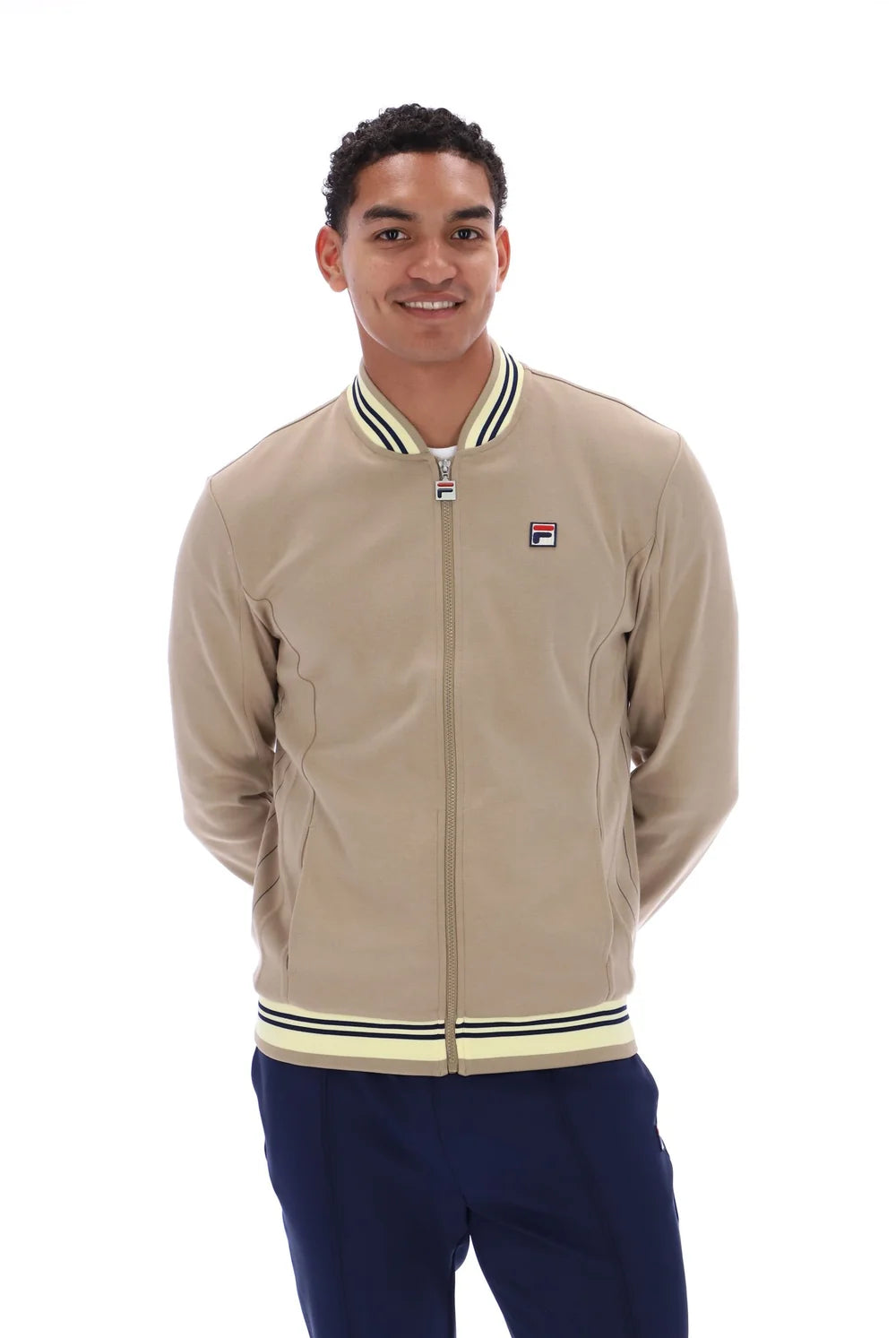 Fila LM161RN1 Settanta Baseball Track Jacket 223 Chinchilla/Double Cream