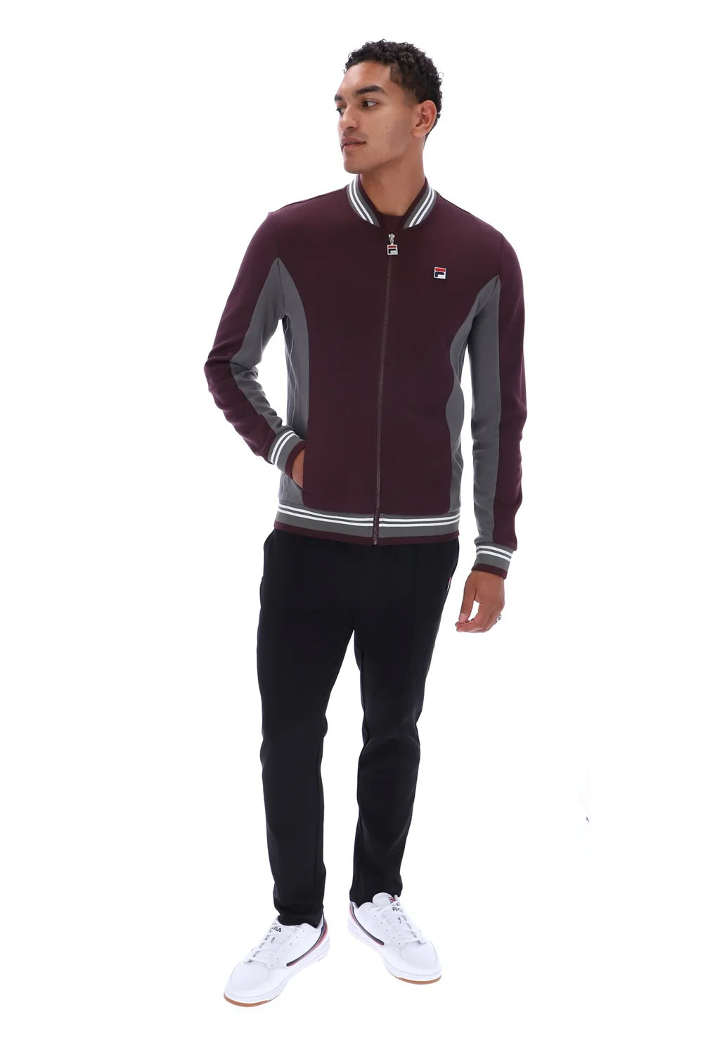 Fila LM161RN1 Settanta Baseball Jacket 277 - Fudge/Gunmetal/White