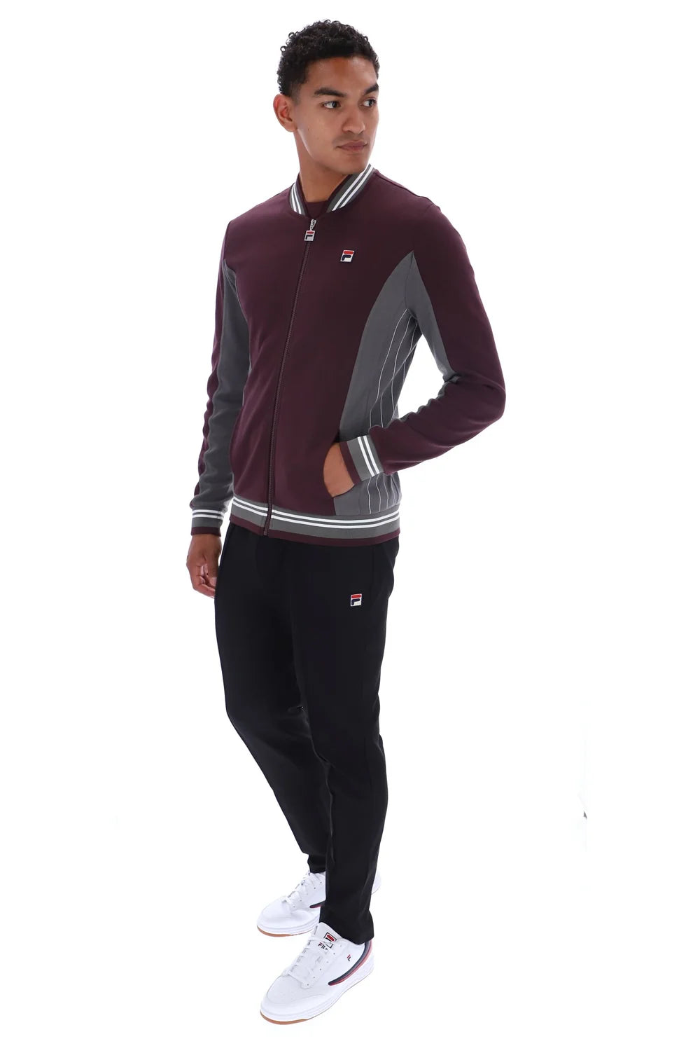 Fila LM161RN1 Settanta Baseball Jacket 277 - Fudge/Gunmetal/White