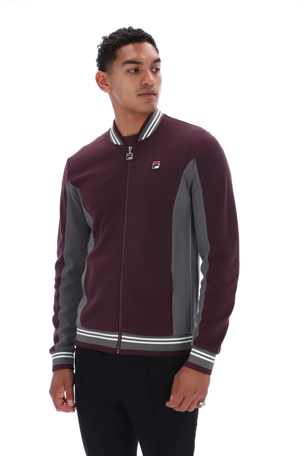 Fila LM161RN1 Settanta Baseball Jacket 277 - Fudge/Gunmetal/White