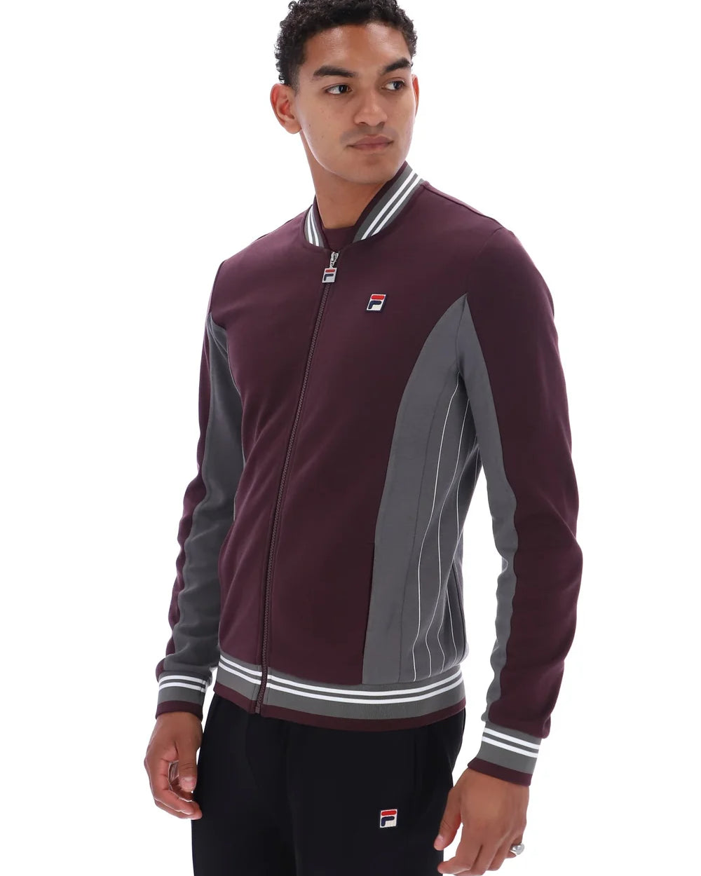 Fila LM161RN1 Settanta Baseball Jacket 277 - Fudge/Gunmetal/White