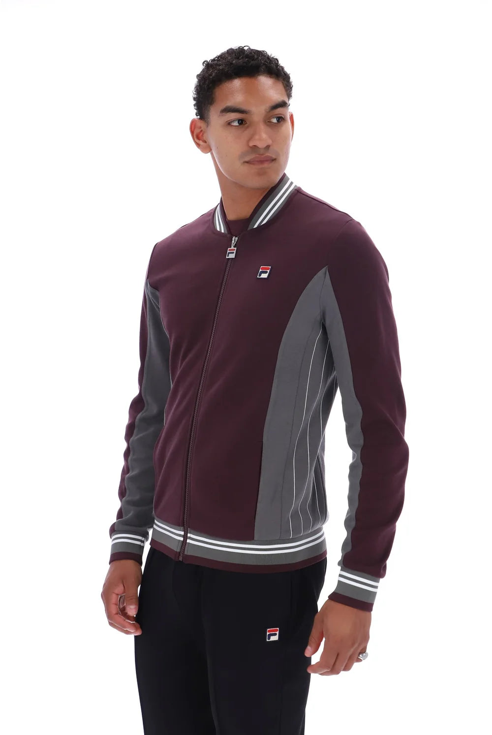Fila LM161RN1 Settanta Baseball Jacket 277 - Fudge/Gunmetal/White