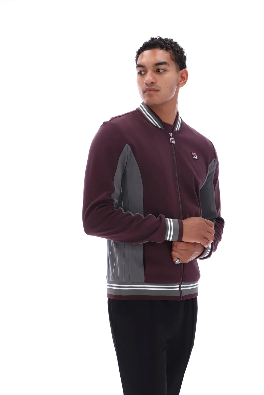 Fila LM161RN1 Settanta Baseball Jacket 277 - Fudge/Gunmetal/White