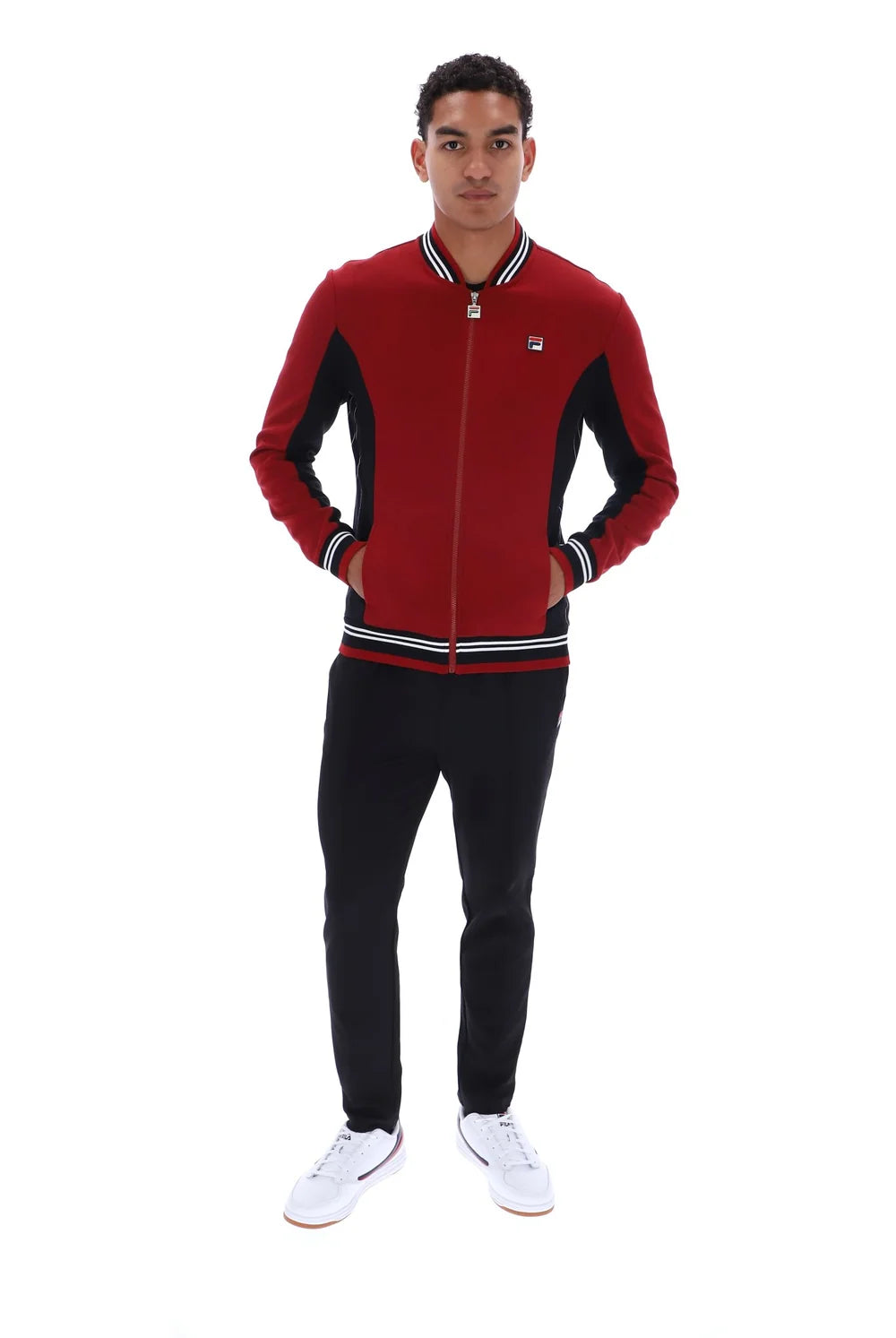 Fila LM161RN1 Settanta Baseball Track Jacket 553 - Sundried Tomato/Black