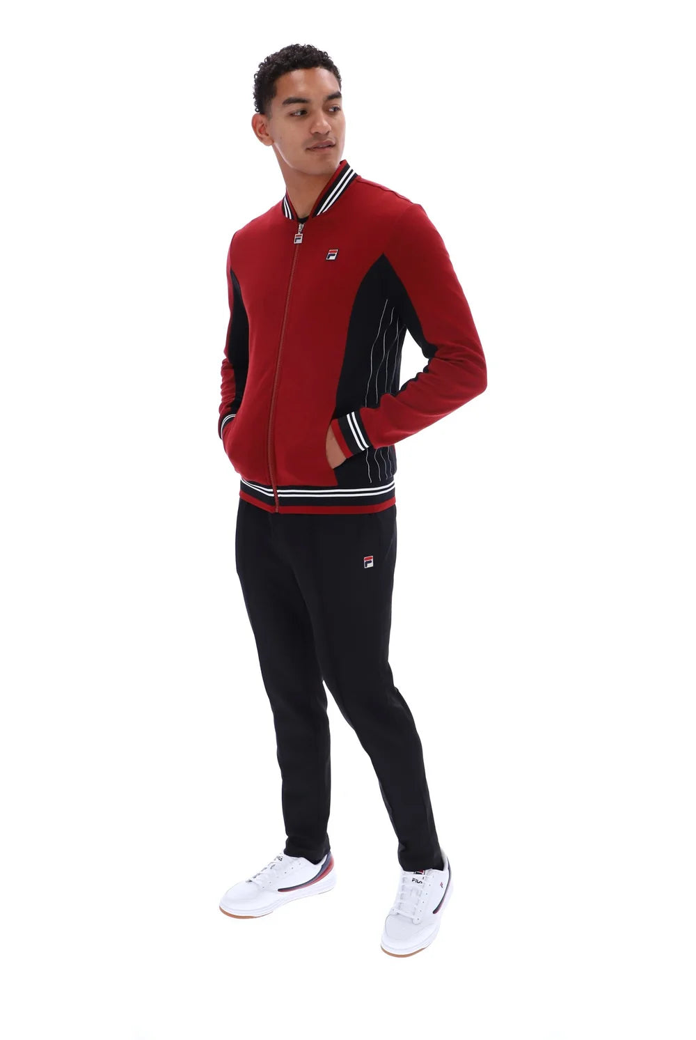 Fila LM161RN1 Settanta Baseball Track Jacket 553 - Sundried Tomato/Black