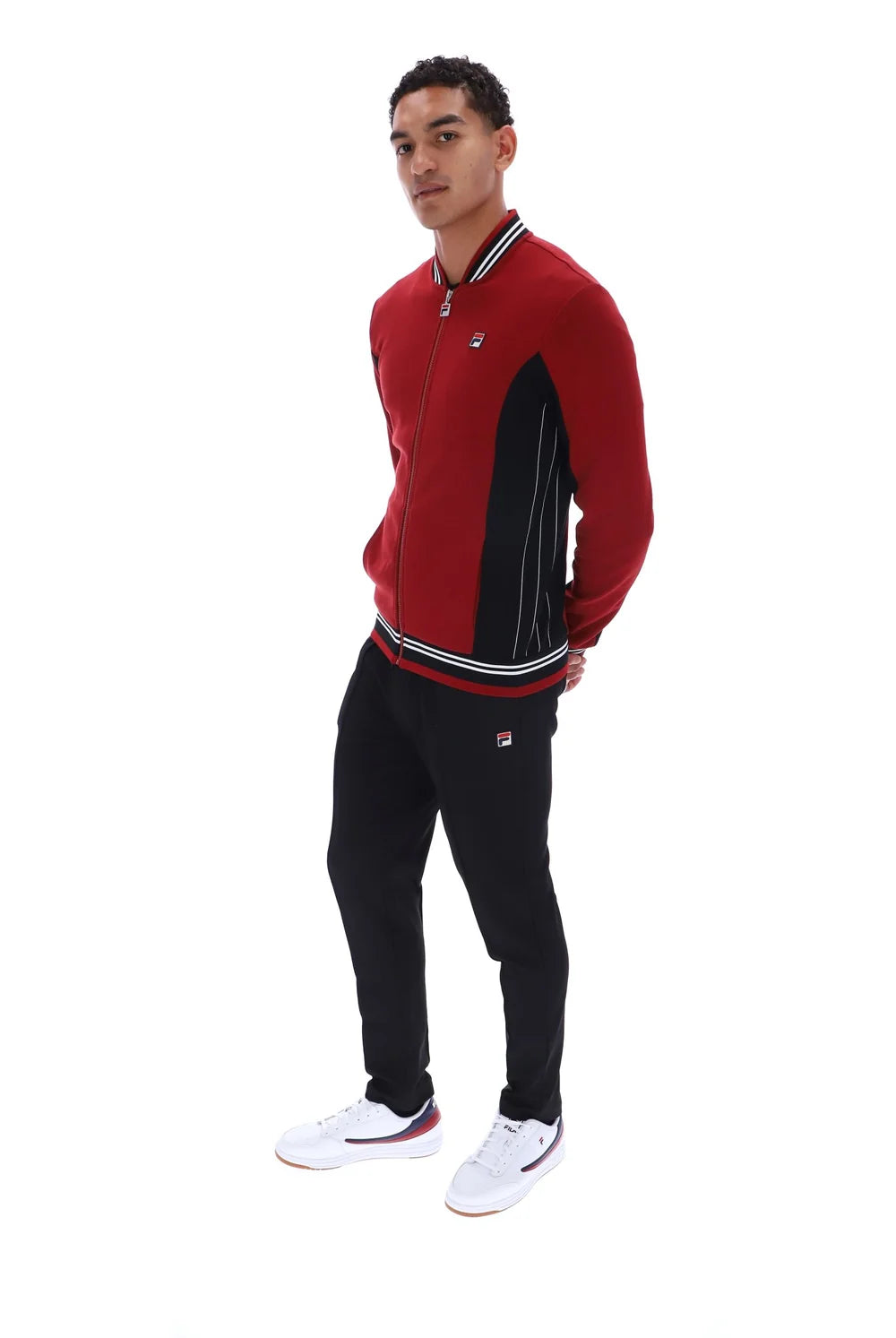 Fila LM161RN1 Settanta Baseball Track Jacket 553 - Sundried Tomato/Black