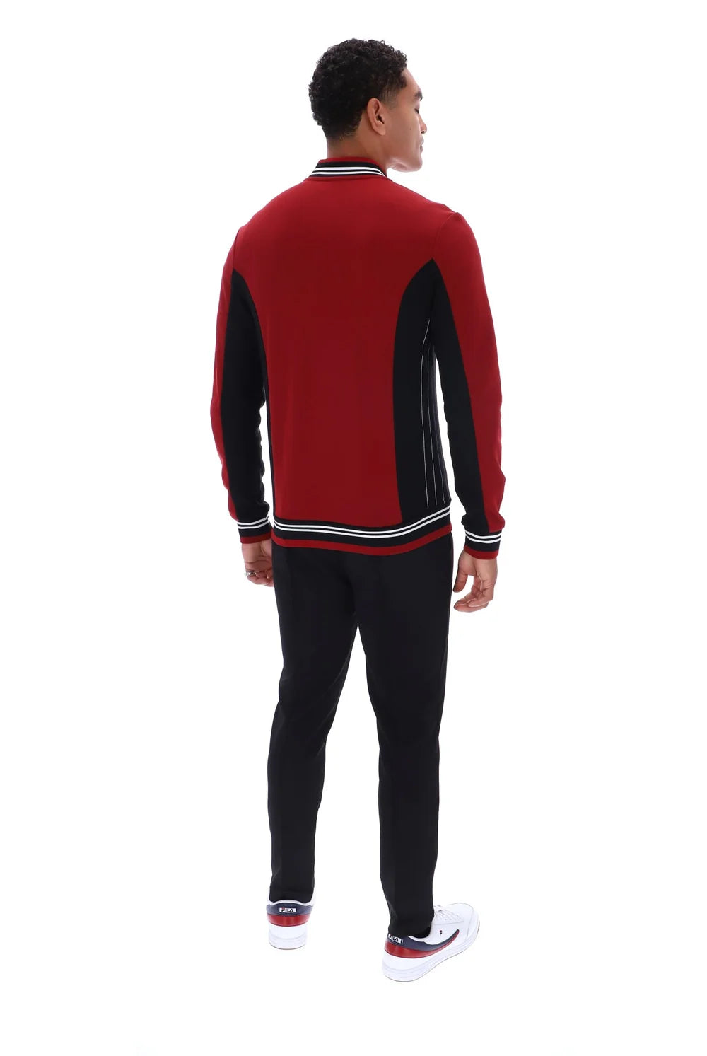 Fila LM161RN1 Settanta Baseball Track Jacket 553 - Sundried Tomato/Black