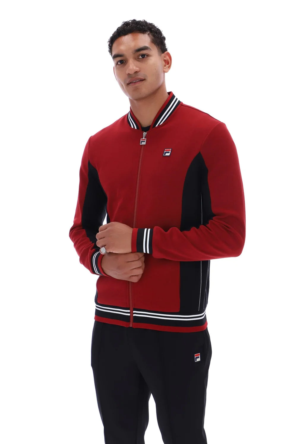 Fila LM161RN1 Settanta Baseball Track Jacket 553 - Sundried Tomato/Black