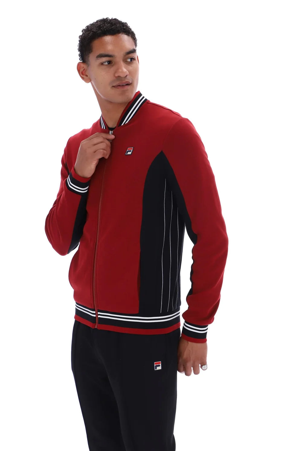 Fila LM161RN1 Settanta Baseball Track Jacket 553 - Sundried Tomato/Black