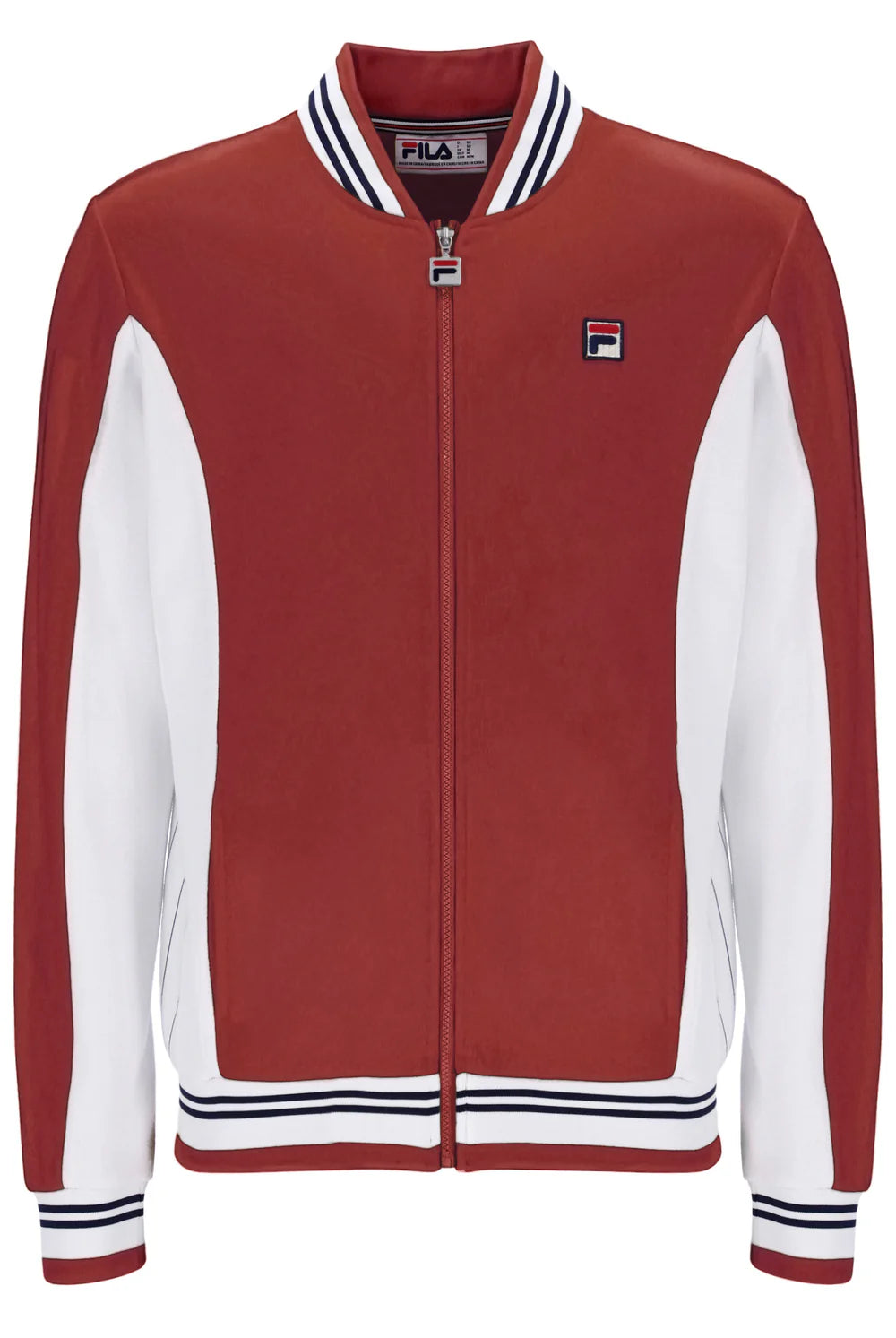 Fila LM161RN1 Settanta Baseball Track Jacket 755 - Garnet/Gardenia/Fila Navy