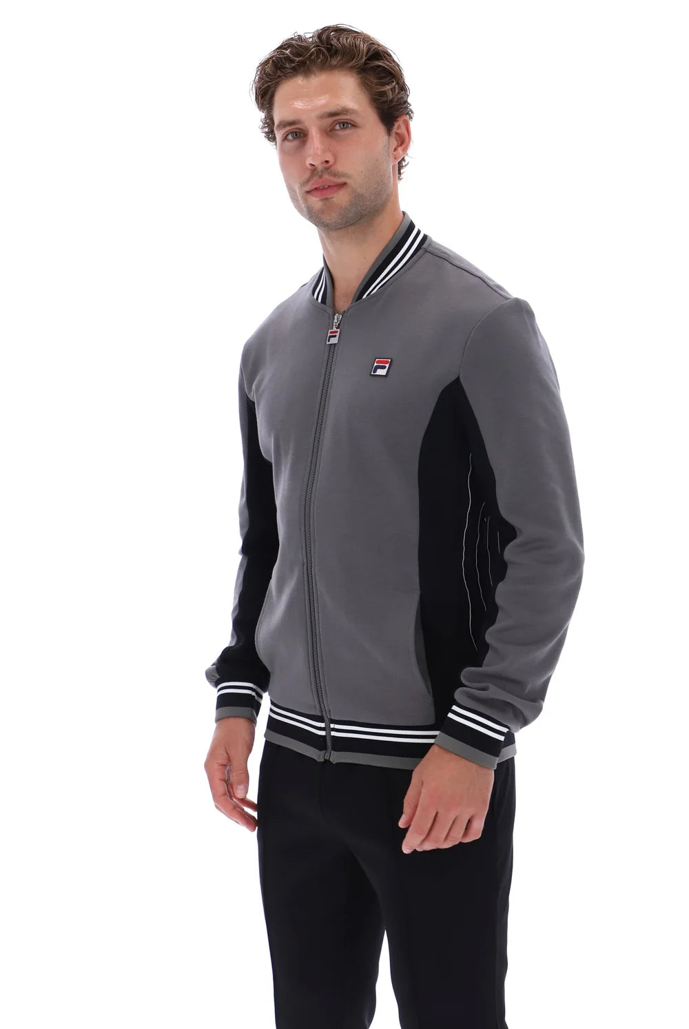 Fila LM161RN1 Settanta Baseball Jacket 915 - Gunmetal/White