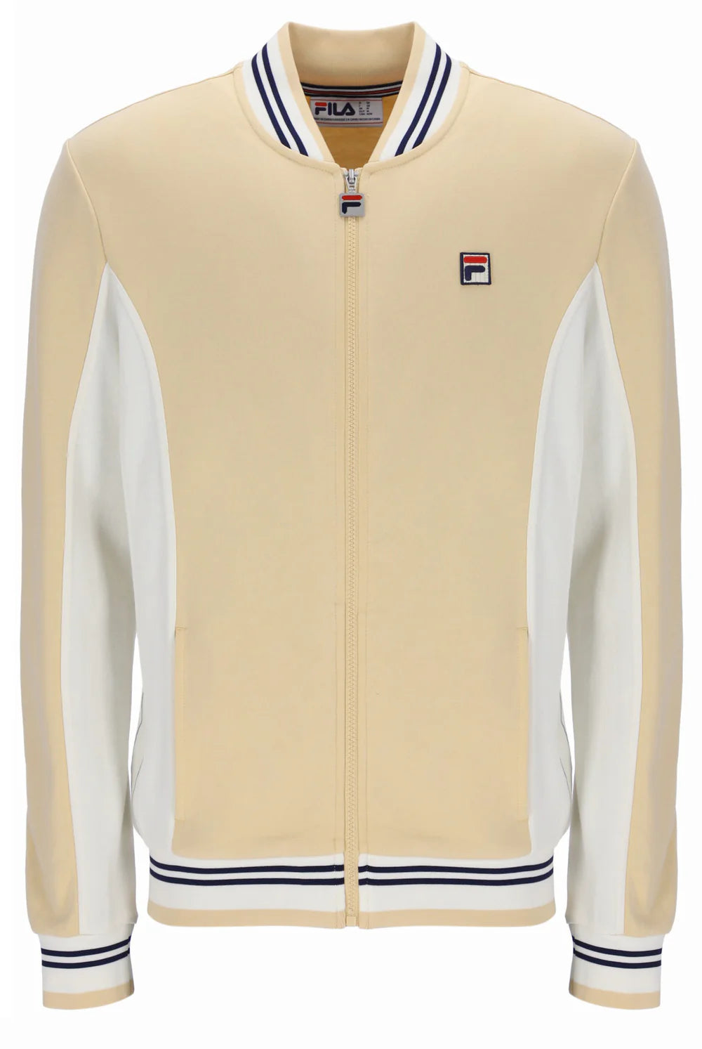 Fila LM161RN1 Settanta Baseball Track Jacket 921 - Classic Beige/Gardenia/Fila Navy