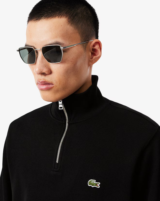 Lacoste SH1927 Zip-Up High Neck Interlock Sweatshirt - 031 Black