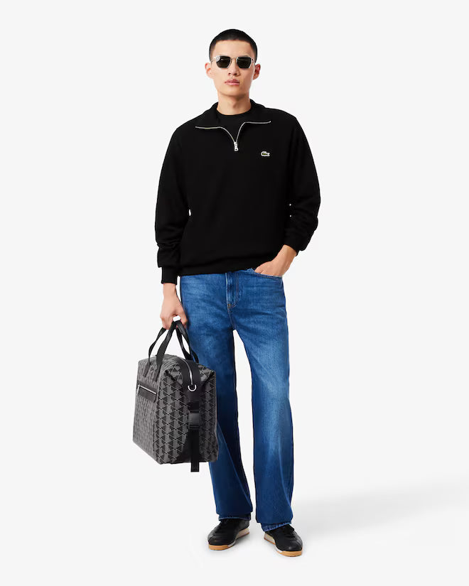 Lacoste SH1927 Zip-Up High Neck Interlock Sweatshirt - 031 Black