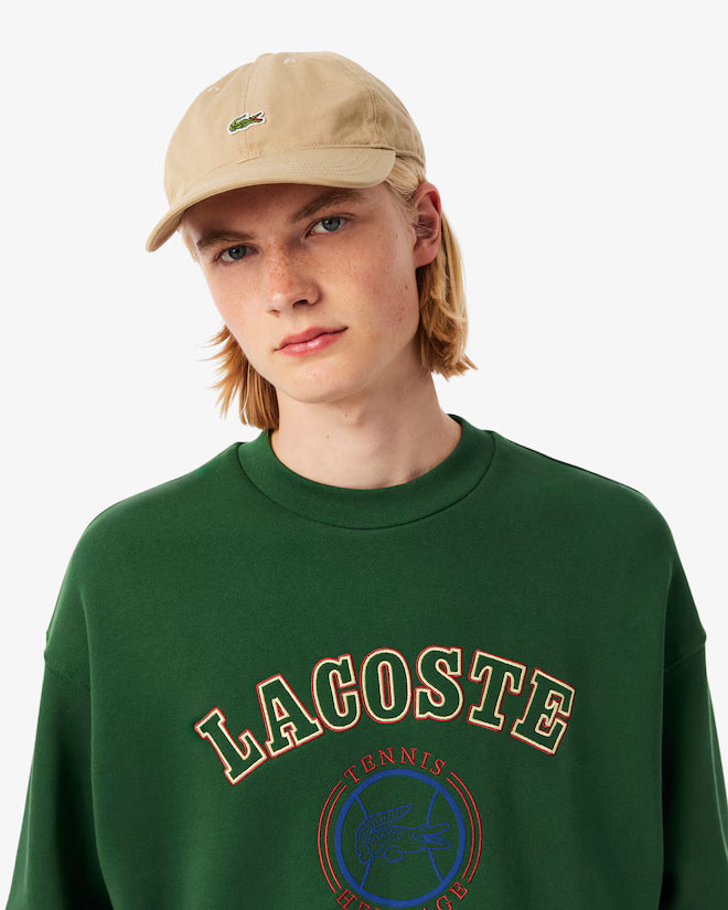 Lacoste SH5888 Heritage Embroidery Fleece Sweatshirt - 132 Pine Green