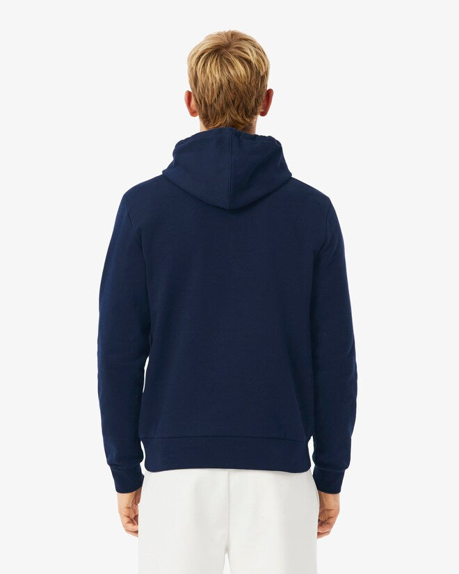Lacoste SH8161 Colour-Block Fleece Hoodie - 6WZ Navy/White/Brown