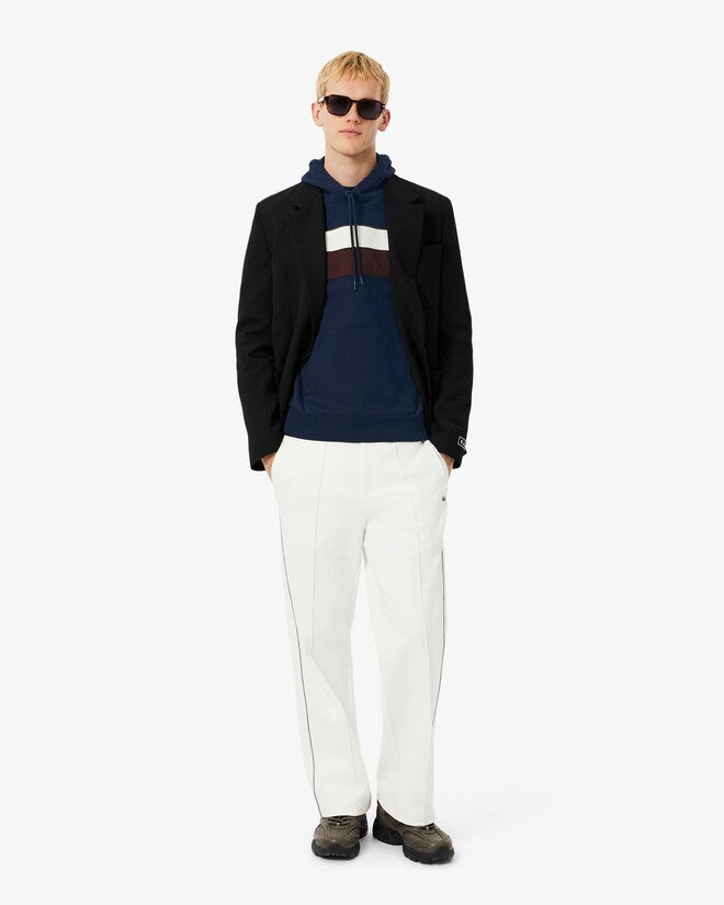 Lacoste SH8161 Colour-Block Fleece Hoodie - 6WZ Navy/White/Brown