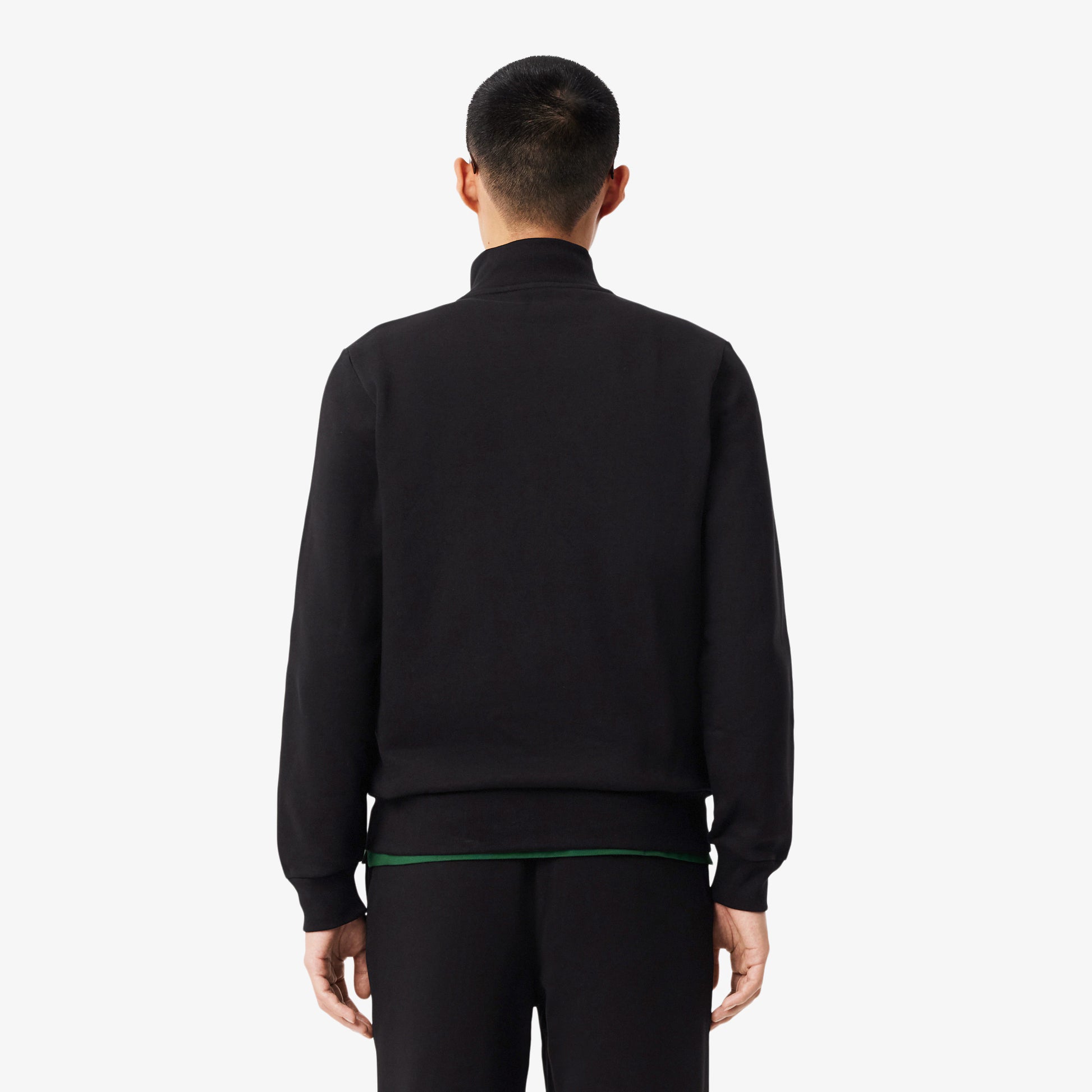 Lacoste SH9622 Zip-Up High Neck Fleece Sweatshirt - 031 Black