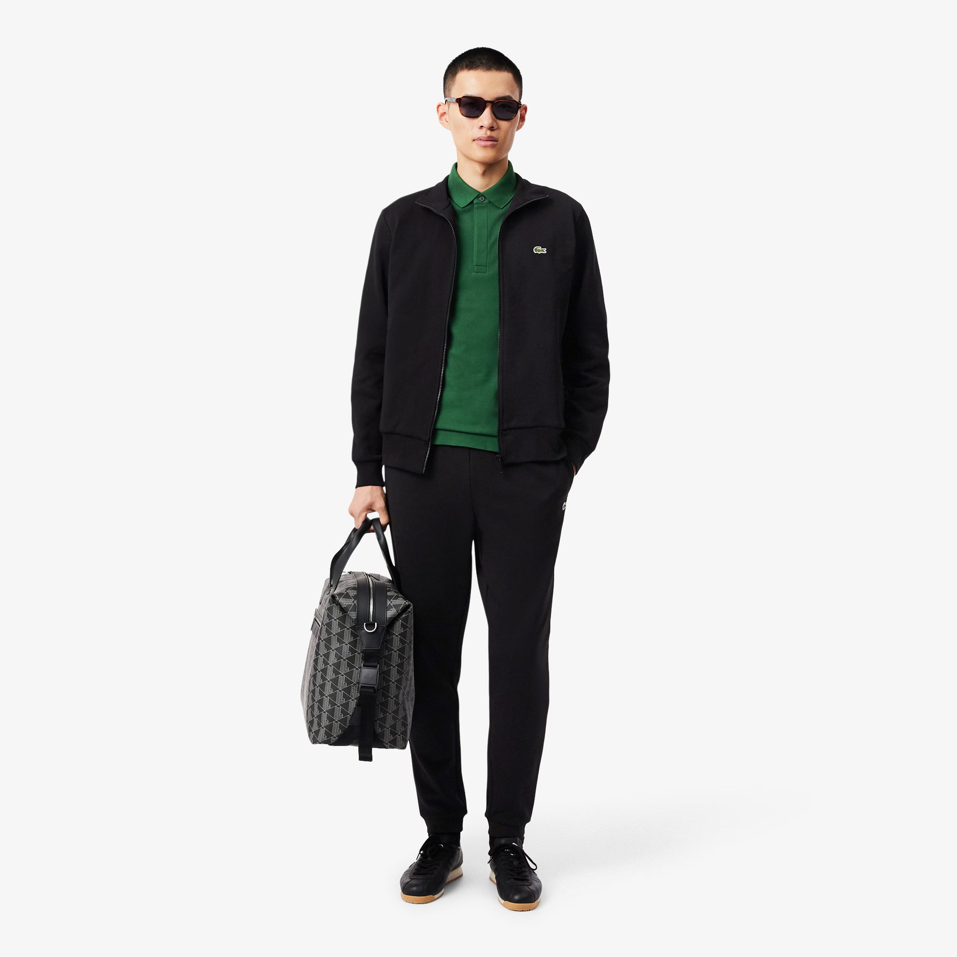 Lacoste SH9622 Zip-Up High Neck Fleece Sweatshirt - 031 Black
