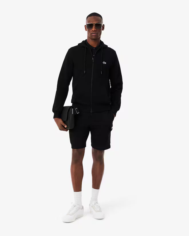 Lacoste SH9626 Zip-Up Fleece Hoodie - 031 Black
