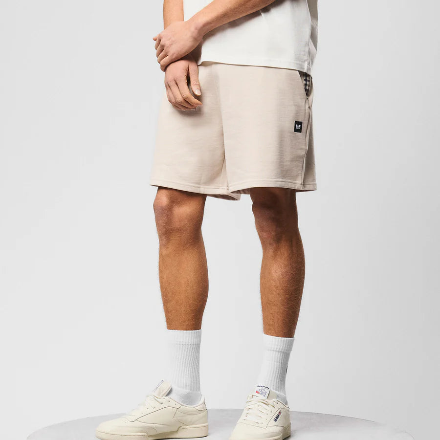 Weekend Offender ST1B03 Missour Mid Check Shorts - Cement