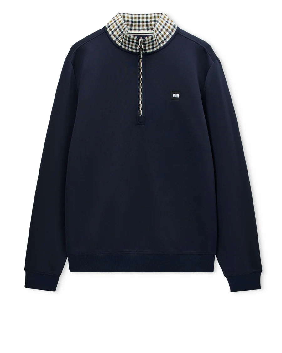 Weekend Offender SW1B07 Henson Jacquard 1/4 Zip - Navy