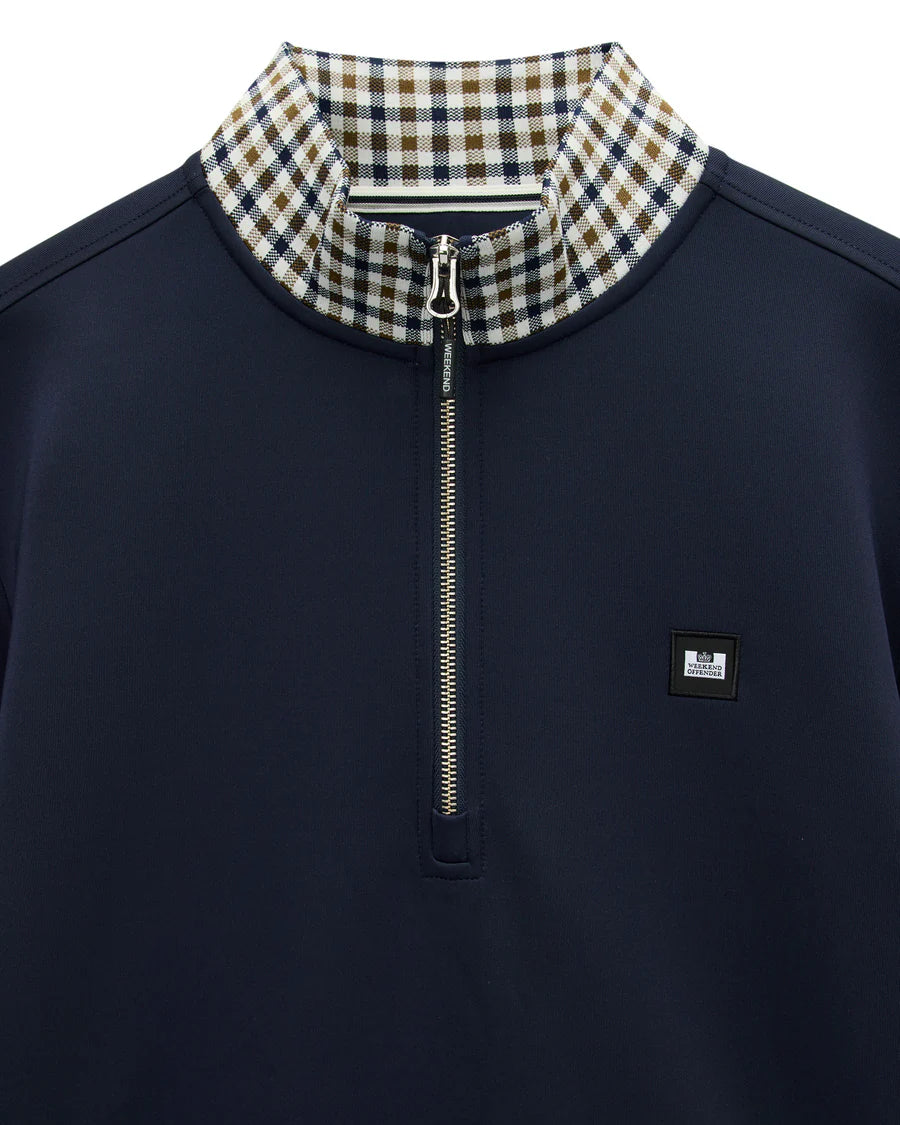 Weekend Offender SW1B07 Henson Jacquard 1/4 Zip - Navy