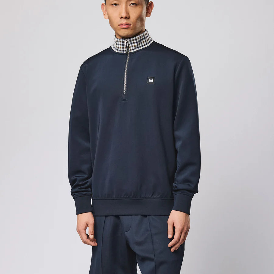 Weekend Offender SW1B07 Henson Jacquard 1/4 Zip - Navy