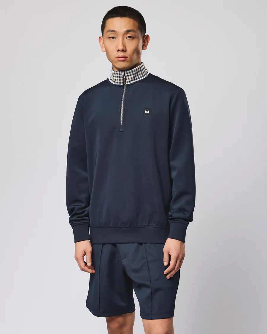 Weekend Offender SW1B07 Henson Jacquard 1/4 Zip - Navy