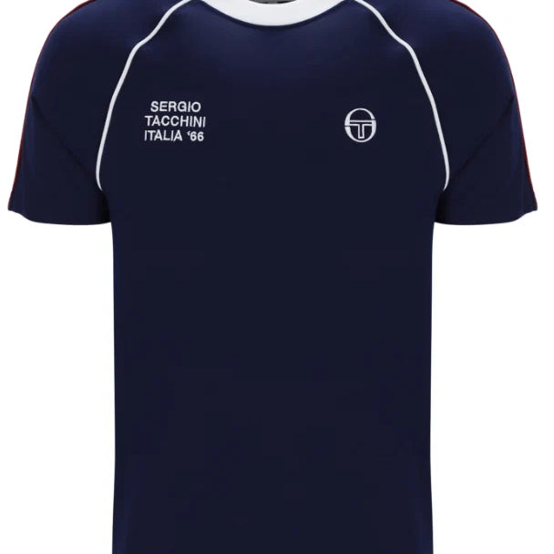 Sergio Tacchini STM12243 Ghibli Davis T-Shirt 218 - Maritime Blue/Adrenaline Rush/White