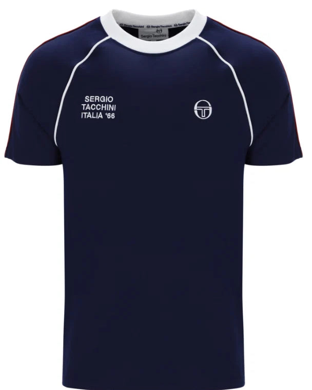 Sergio Tacchini STM12243 Ghibli Davis T-Shirt 218 - Maritime Blue/Adrenaline Rush/White