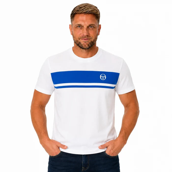 Sergio Tacchini STM14593 Master Tee Crewneck T-Shirt 605 - White/Princess Blue