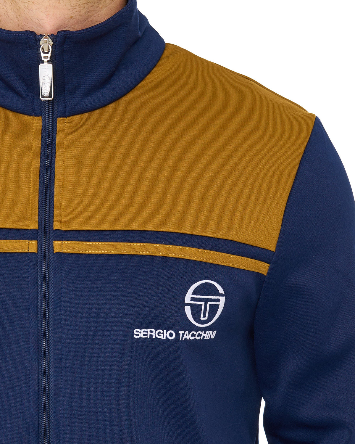Sergio Tacchini STM21348 New Y/L Track Top 560 - Maritime Blue/Golden Brown