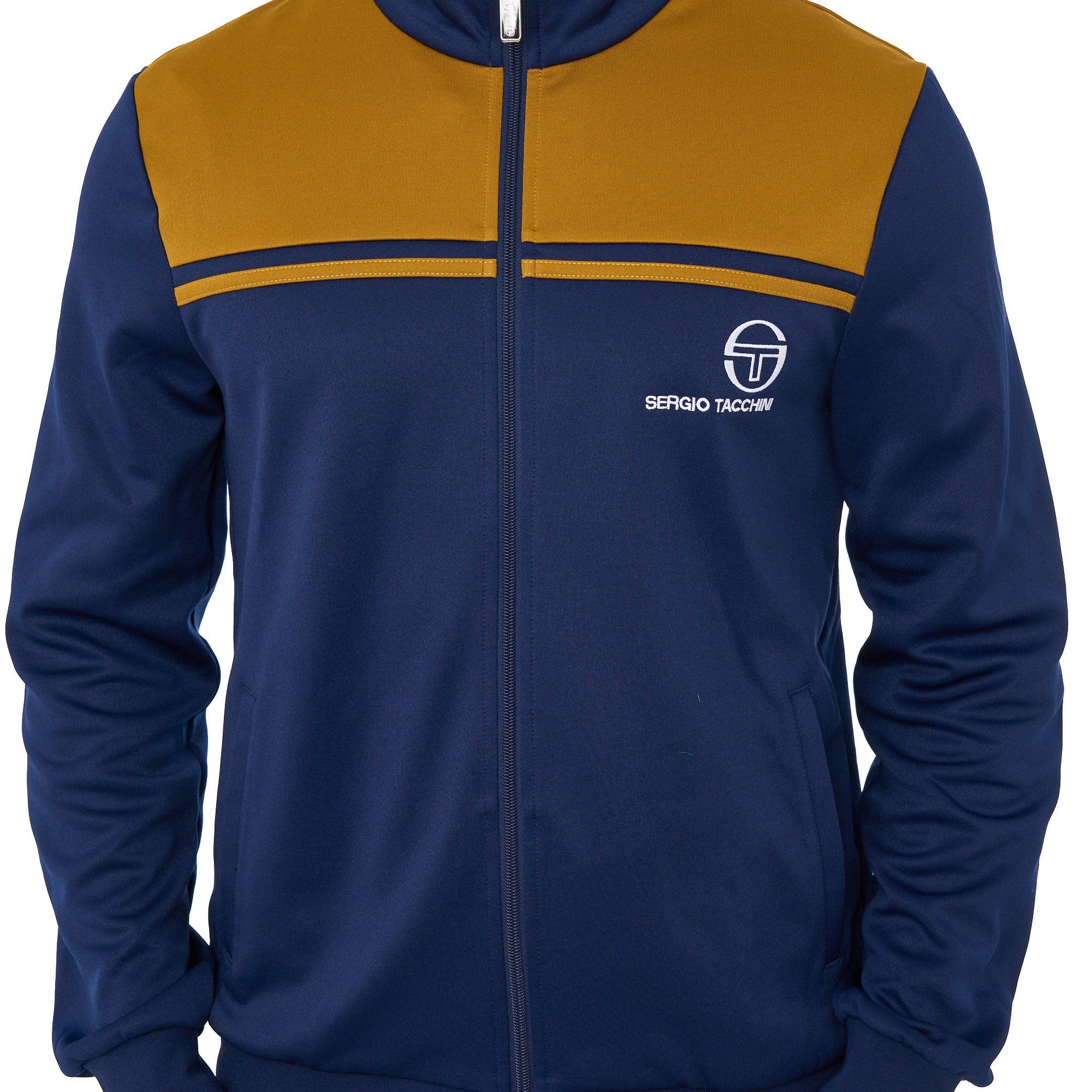 Sergio Tacchini STM21348 New Y/L Track Top 560 - Maritime Blue/Golden Brown