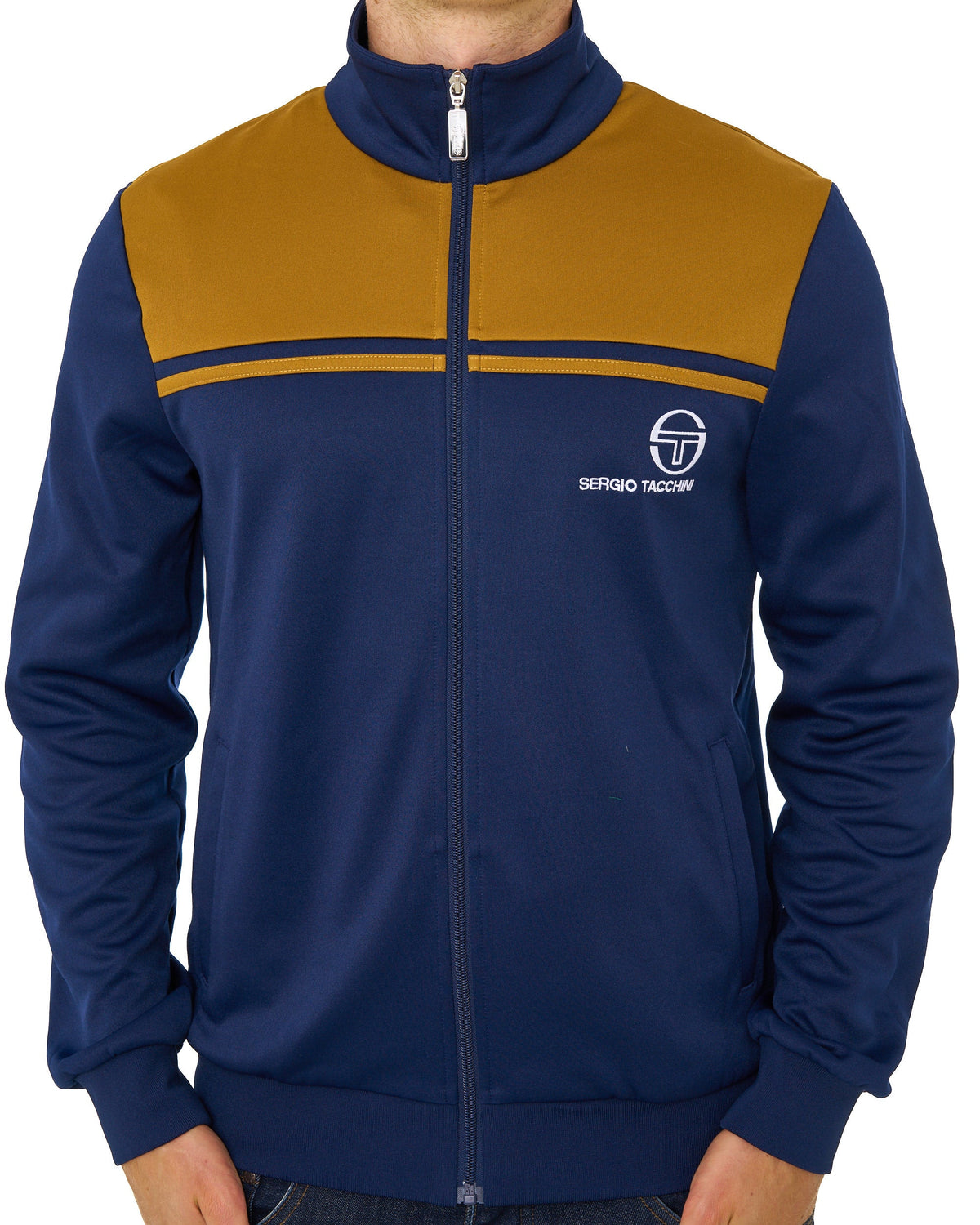 Sergio Tacchini STM21348 New Y/L Track Top 560 - Maritime Blue/Golden Brown