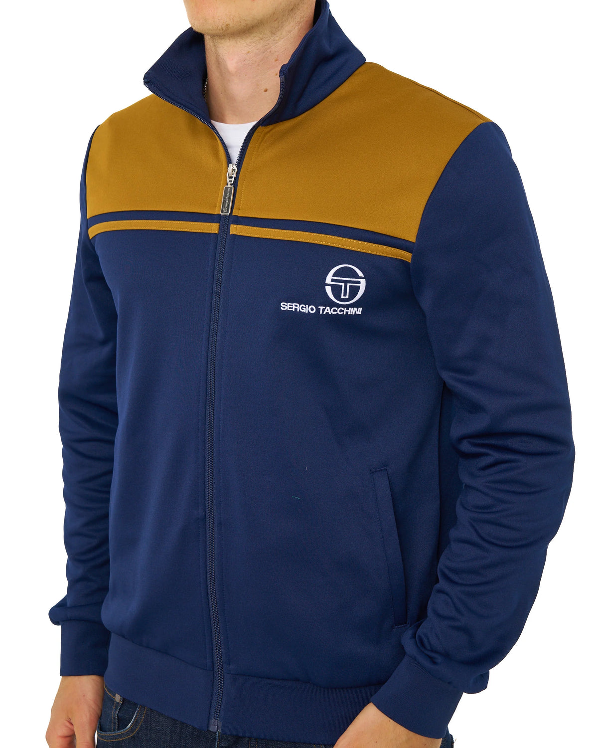 Sergio Tacchini STM21348 New Y/L Track Top 560 - Maritime Blue/Golden Brown