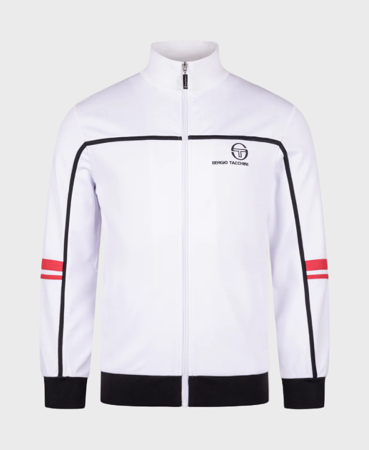 Sergio Tacchini Frankie Track Top - White/Black/Adrenaline Rush