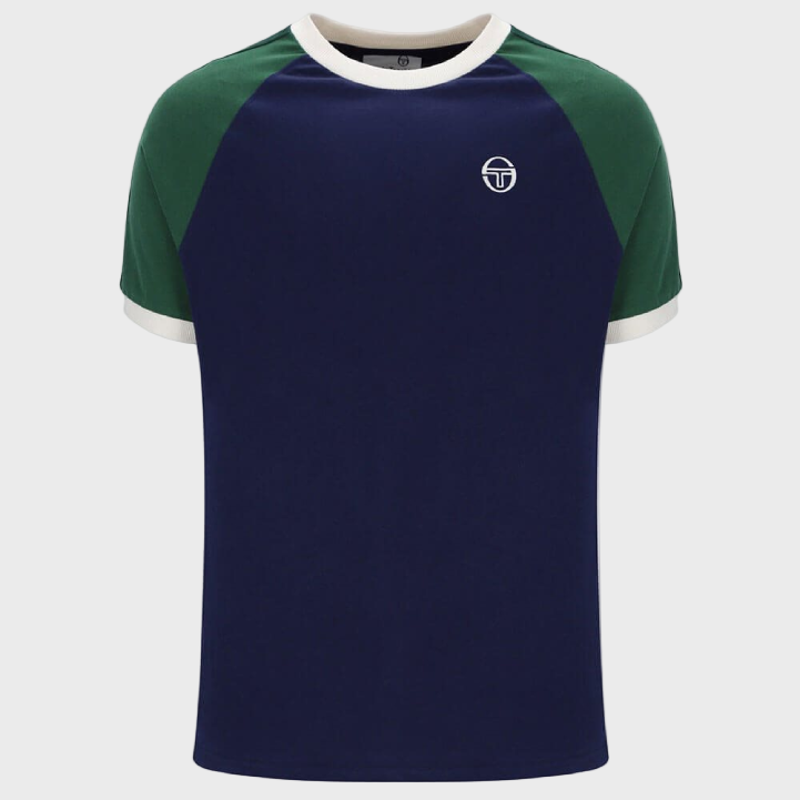 Sergio Tacchini Hadow Ringer T-Shirt - Maritime Blue/Eden