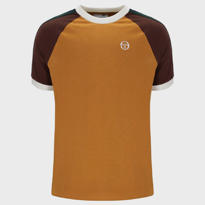 Sergio Tacchini Hadow Ringer T-Shirt - Pumpkin Spice/Bitter Chocolate