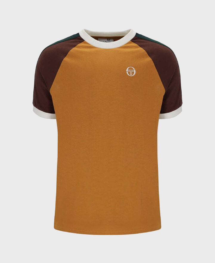 Sergio Tacchini Hadow Ringer T-Shirt - Pumpkin Spice/Bitter Chocolate