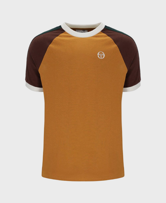 Sergio Tacchini Hadow Ringer T-Shirt - Pumpkin Spice/Bitter Chocolate