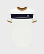 Sergio Tacchini Master Crew Neck T-Shirt - Gardenia/Maritime Blue / Pumpkin Spice