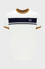 Sergio Tacchini Master Crew Neck T-Shirt - Gardenia/Maritime Blue / Pumpkin Spice