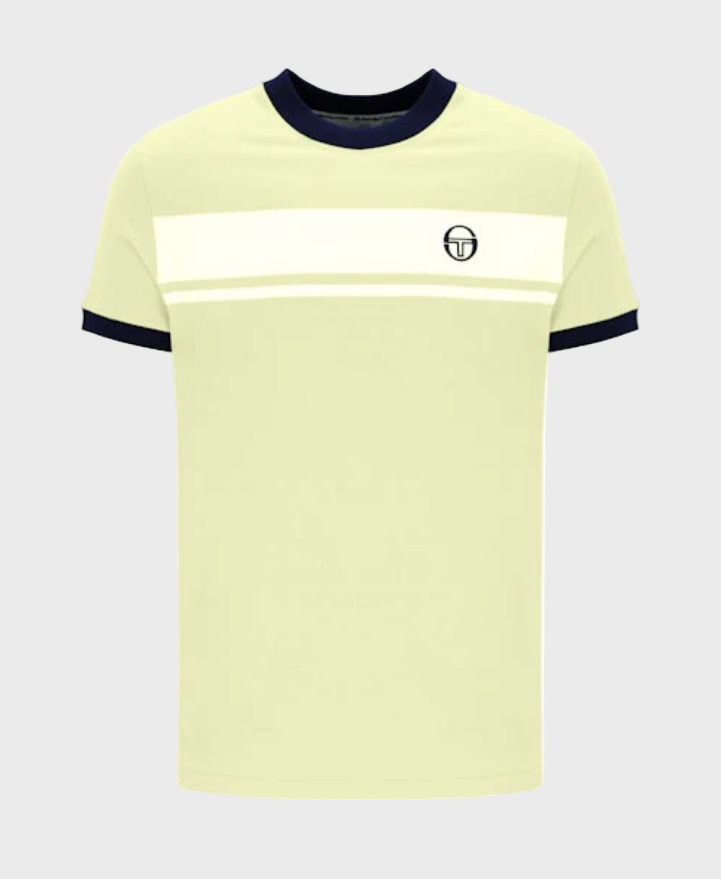 Sergio Tacchini Master Crew Neck T-Shirt - Wax Yellow/White/Black