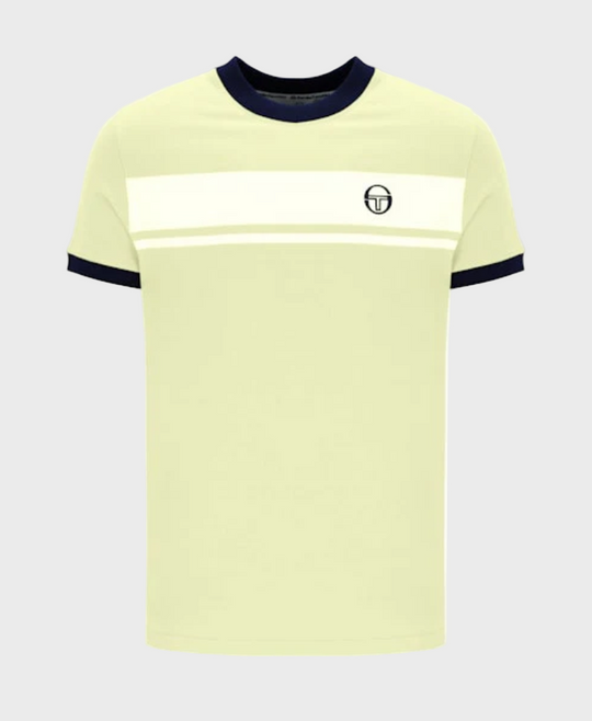 Sergio Tacchini Master Crew Neck T-Shirt - Wax Yellow/White/Black