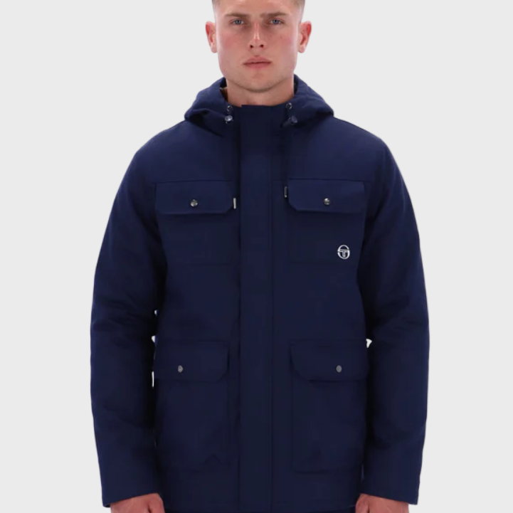 Sergio Tacchini Weaver Hooded Field Jacket - Martime Blue